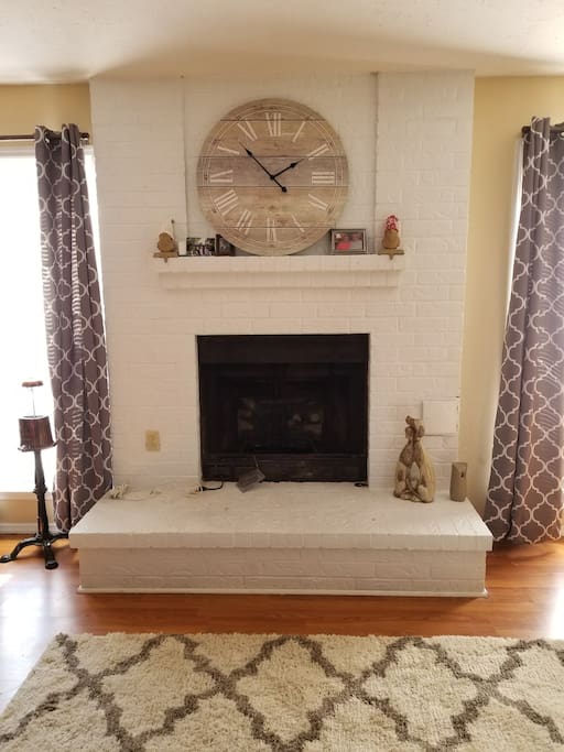 Gas fireplace in downstairs living room