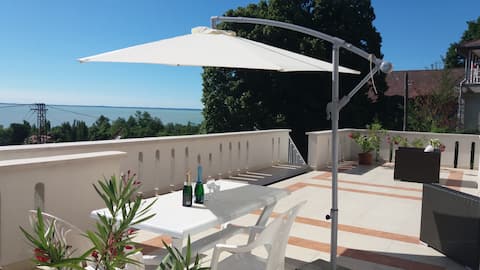 Csikász mansion apartment - terrace with view