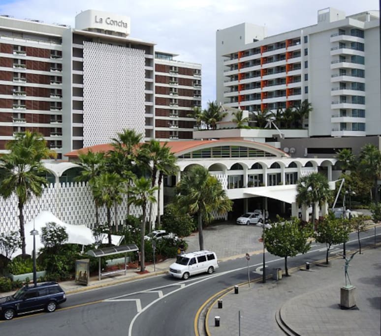 Straight across Renaissance's La Concha Resort (view from living room)