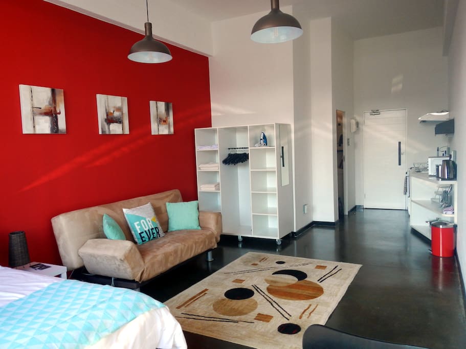 Spacious living area for two people.