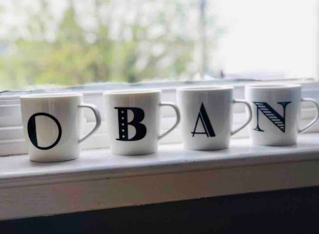 Flat above town centre with views and free parking