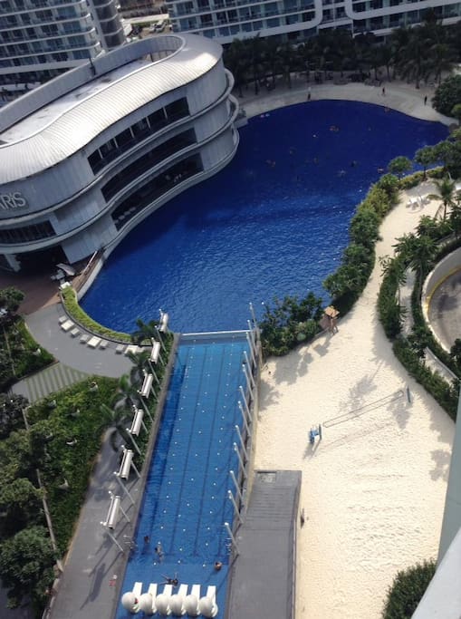 View from our unit..
Wave pool which opens from 7AM-7PM
