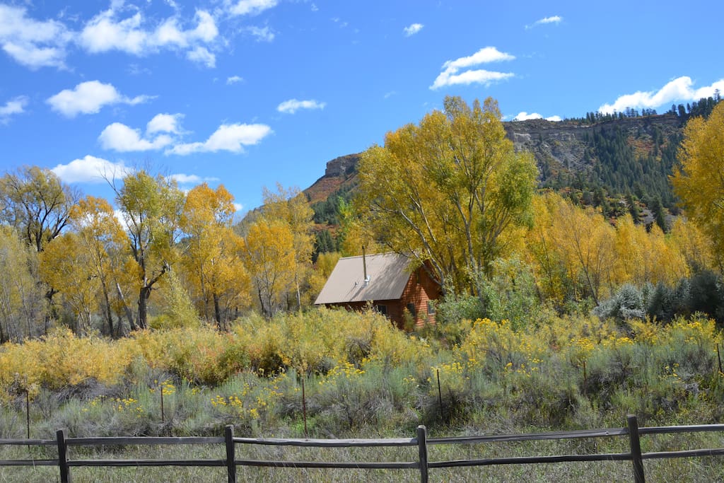 Cabin in autumn brilliance