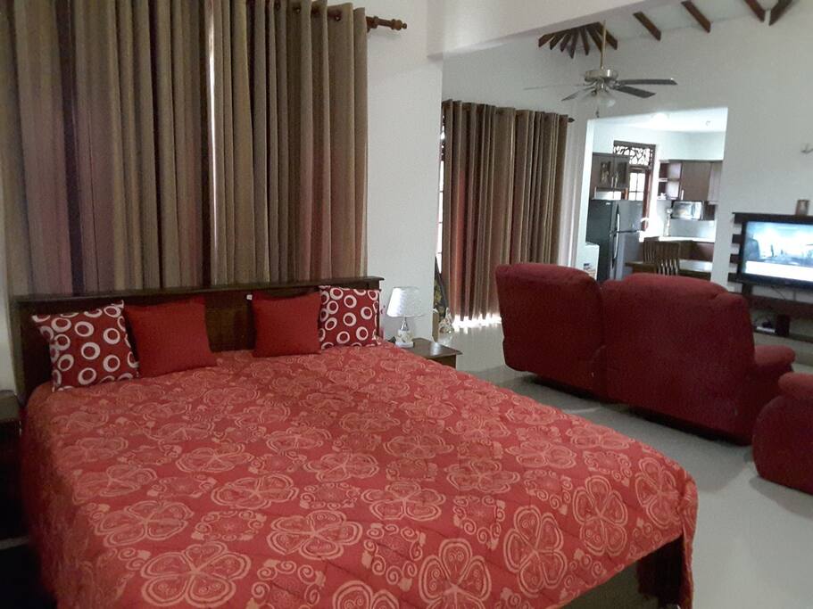 KIG size bed with triple layer very comfortable mattress.