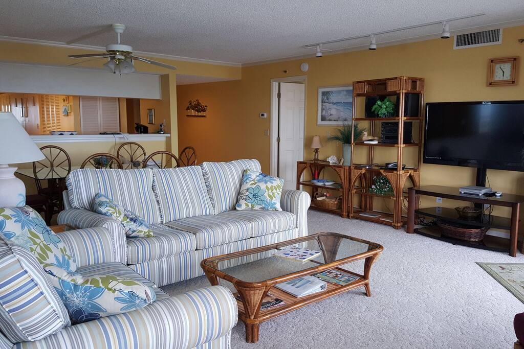 Living room with Large flat screen TV