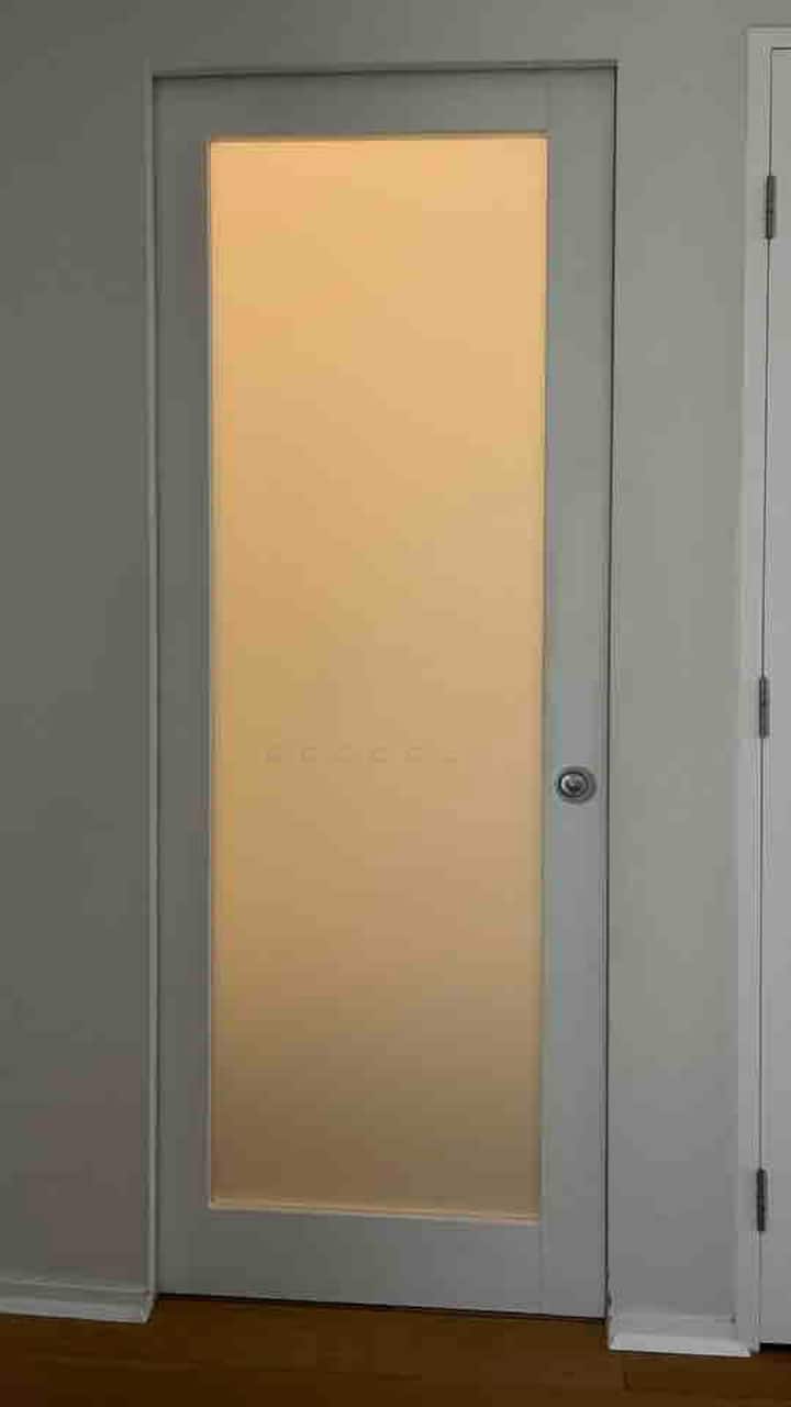 Privacy glass in bedroom 2 to ensure that the guests bedroom remains private