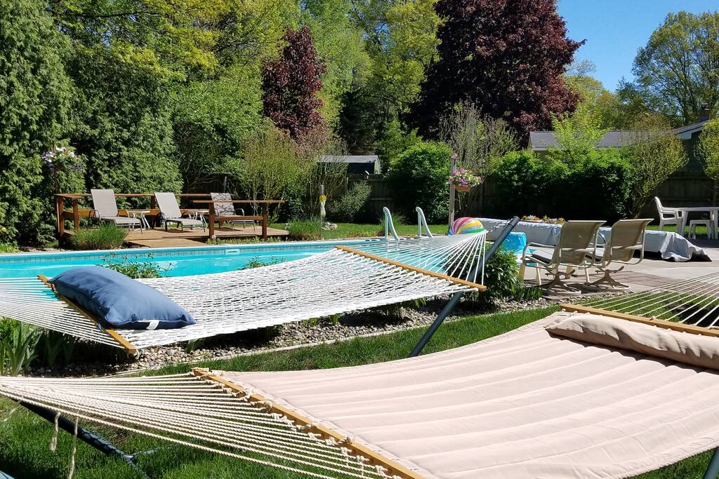 Tranquility awaits in the two luxury hammocks.