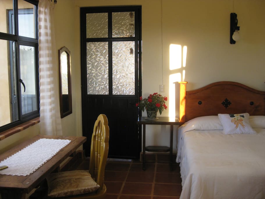 Double bed with comfortable mattress