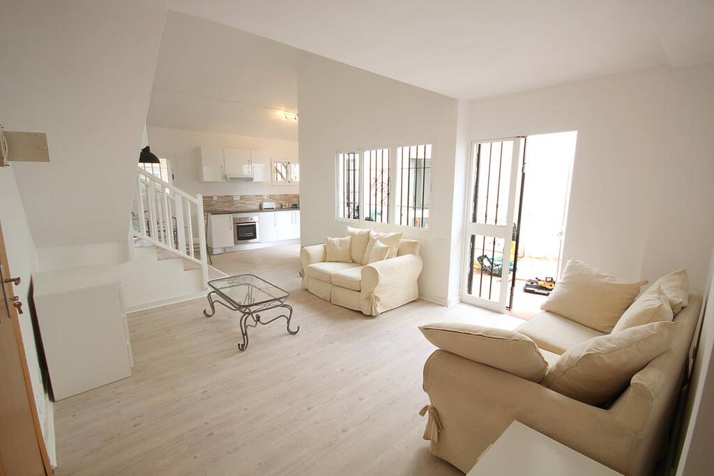 View through to open plan kitchen area