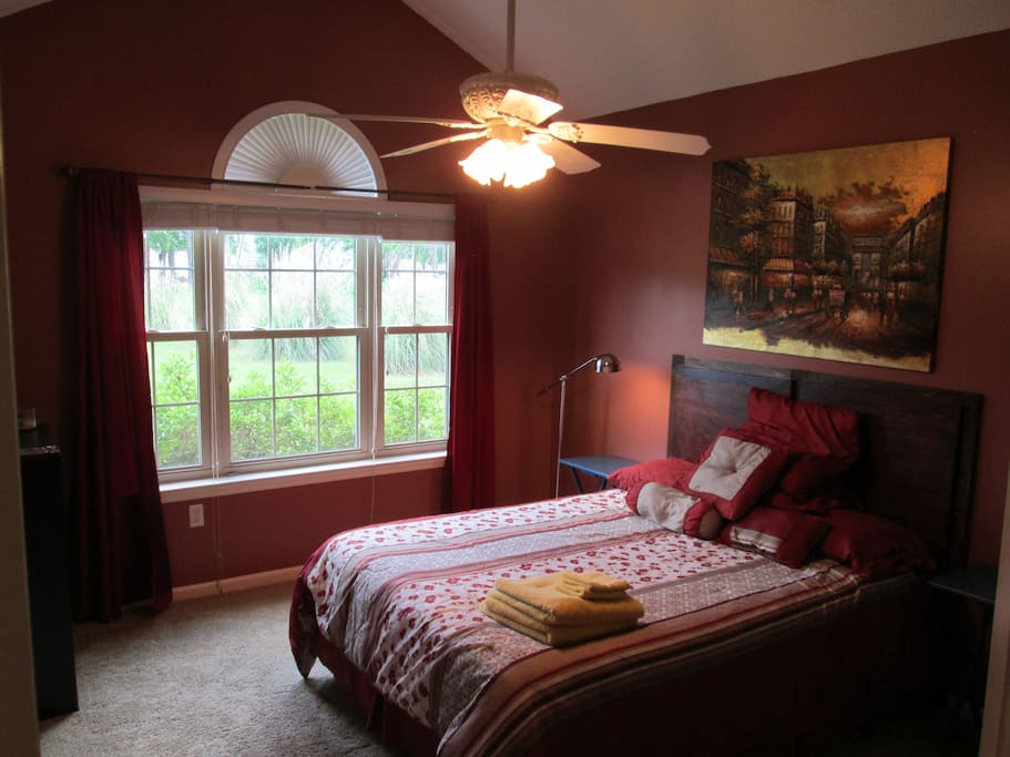Guest bedroom. Warm cozy colors.
