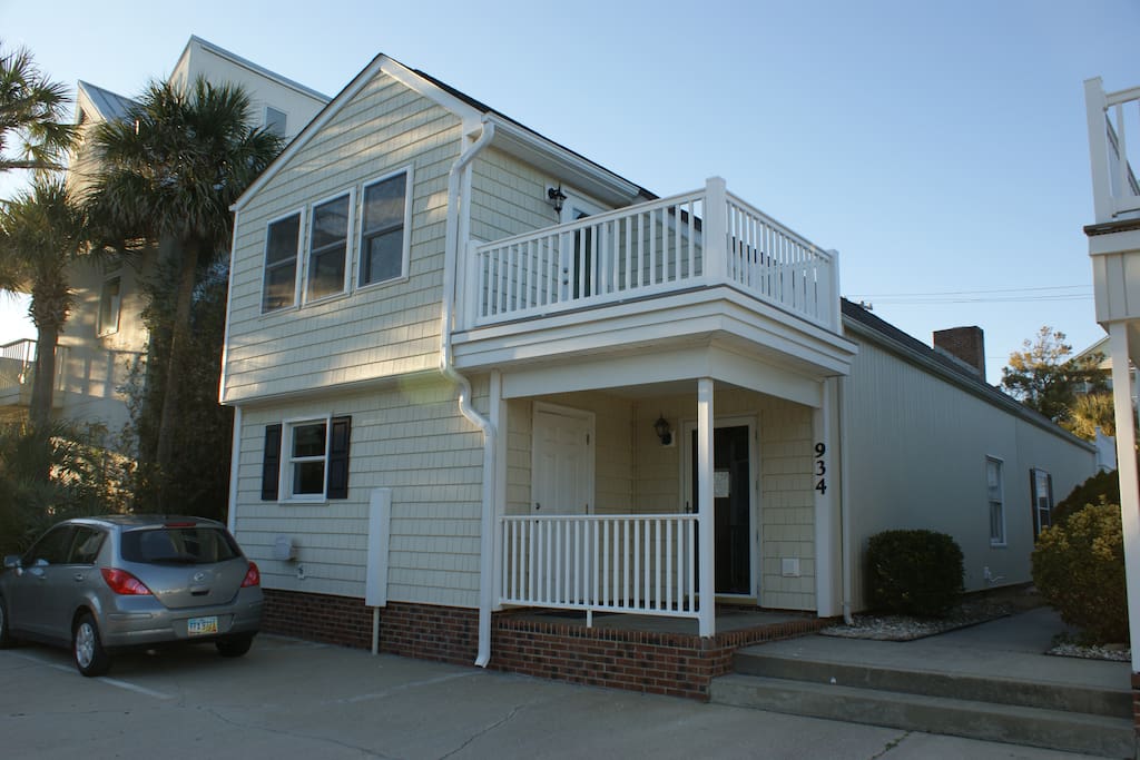 Two story with a deck off the master bedroom