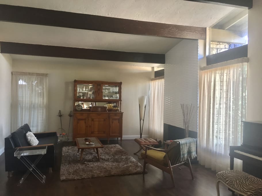 Formal living room with gas fireplace