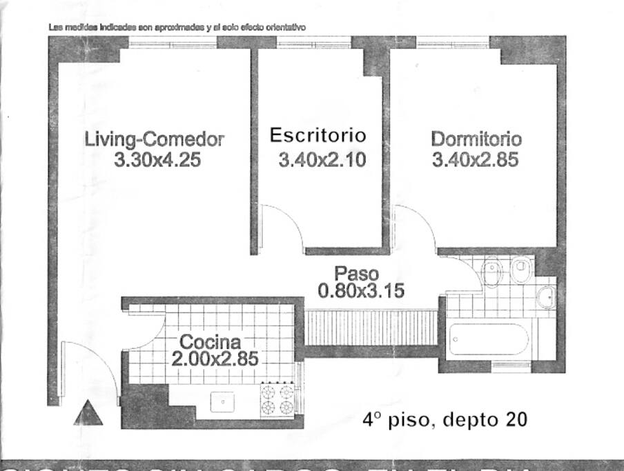 Cuarto piso por ascensor., vista al contrafrente,