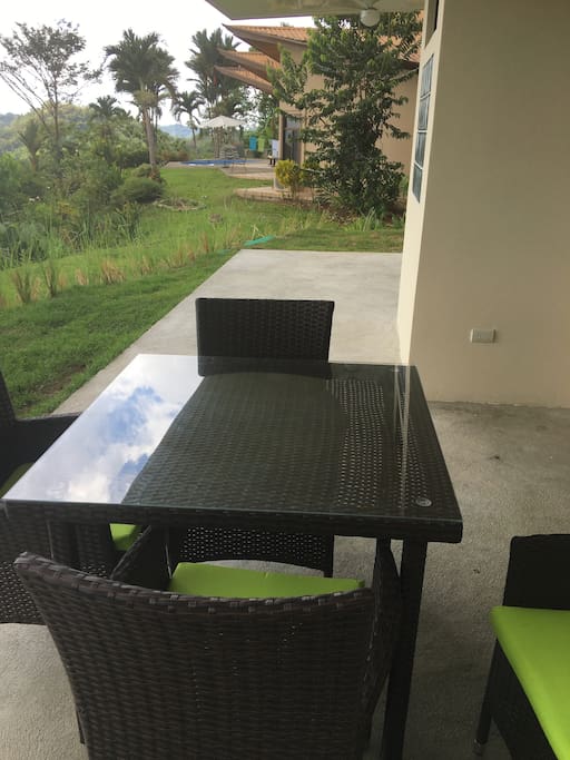 Large outdoor dining area