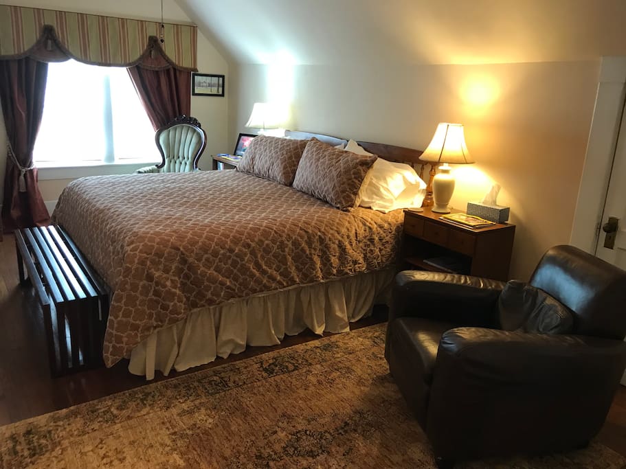 King size bed and private bath