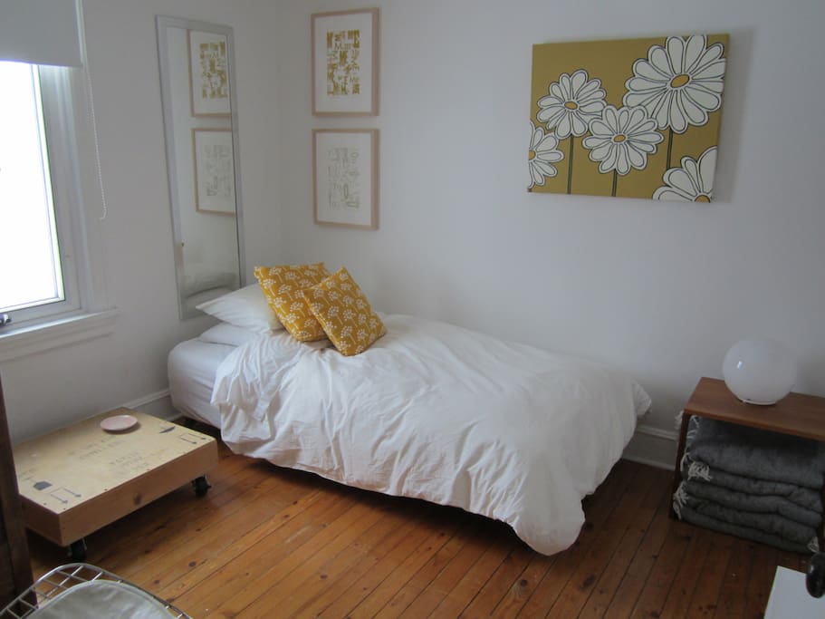 Spare Room Couch turned to single bed. Quite comfy.