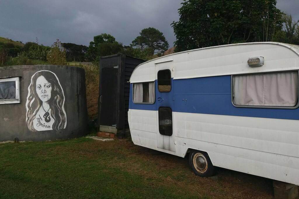 Your caravan with the 'Tank Room' next to it.
