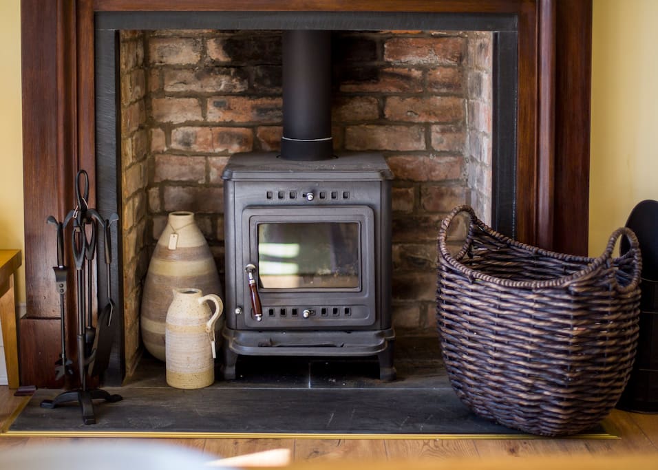 This cosy stove gives it a warm homely feel.