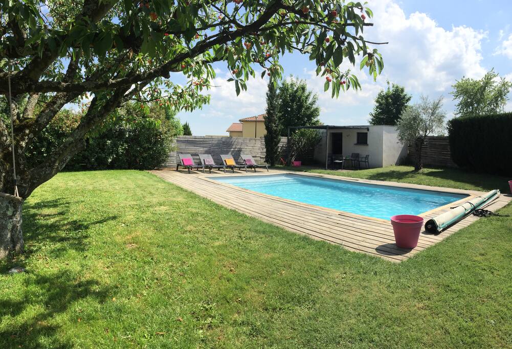 Piscine 8x4 au sel avec bâche sécurisée