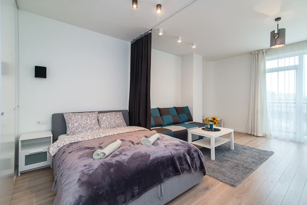 Large king size bed.