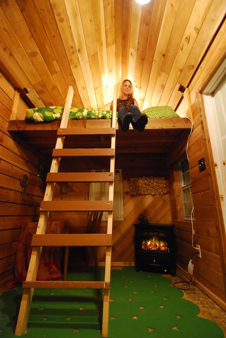 single loft bed sleeps one comfortably