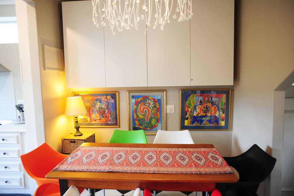 Quirky art work in the kitchen