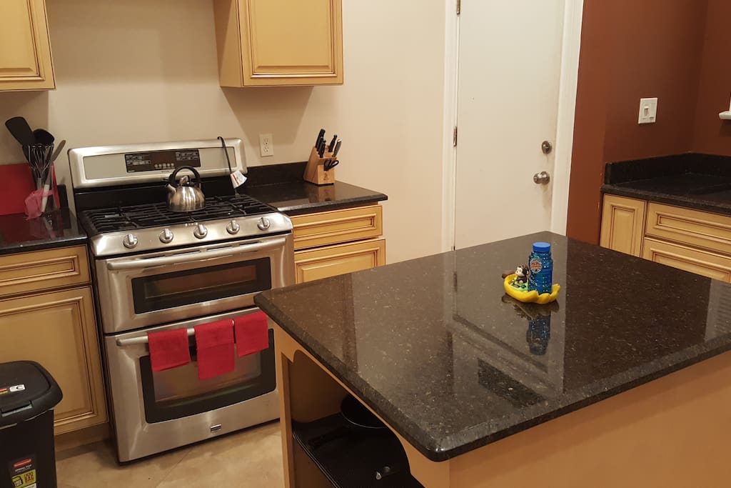 The double decker oven is great for cooking multiple dishes at once.