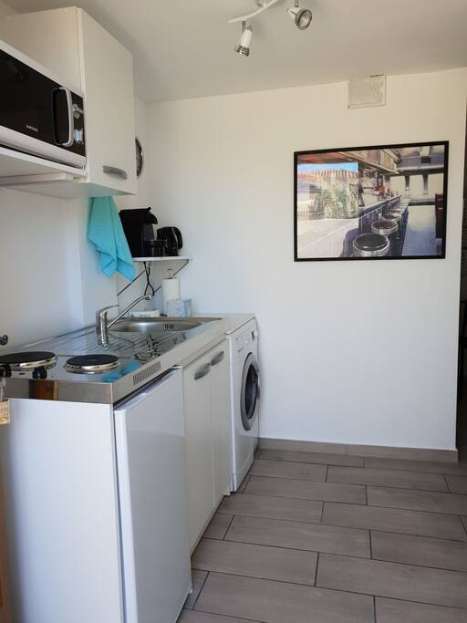 cuisine équipée avec lave linge