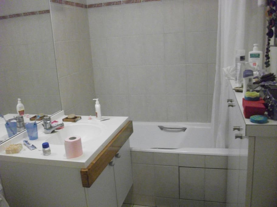 La salle de bain (qui sera mieux rangée lors de votre venue)