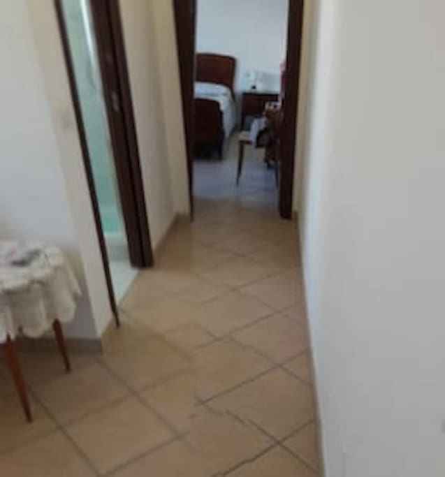 Corridor to bathroom and bedroom