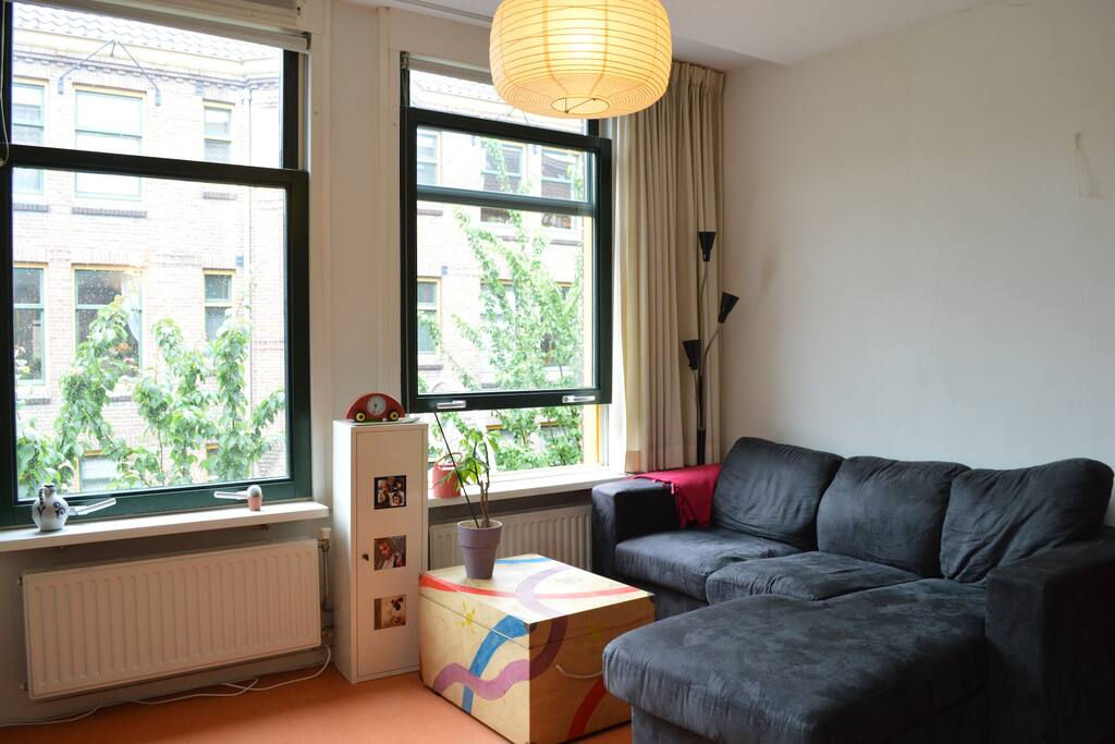 The comfortable couch to relax after a day of sightseeing