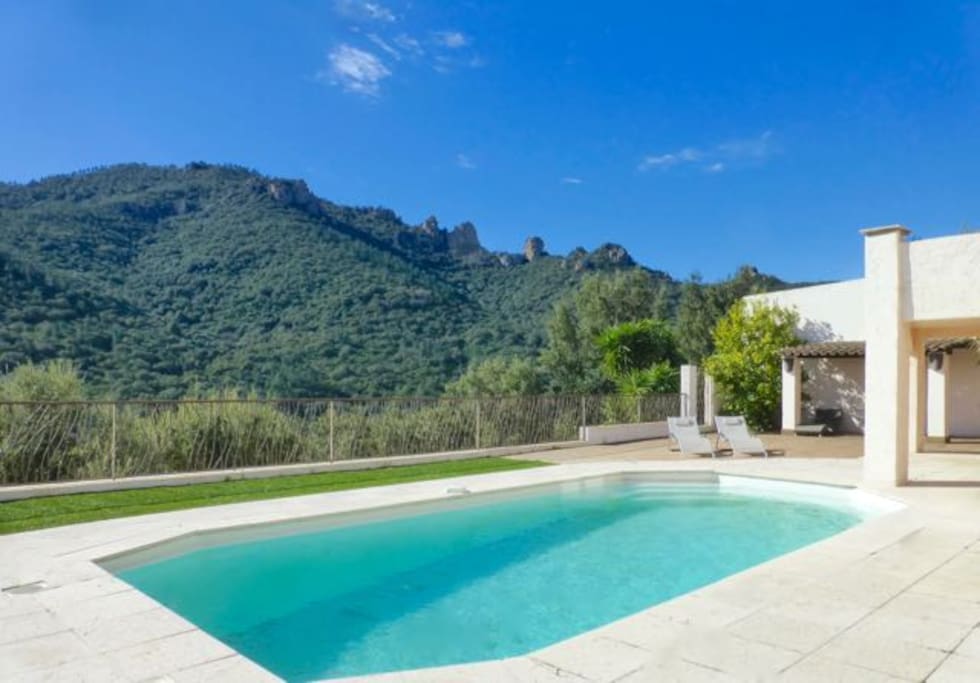Stunning mountain views from the deck and pool