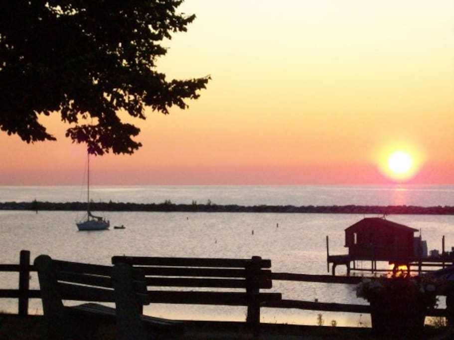 Harrisville Harbor, right across the street