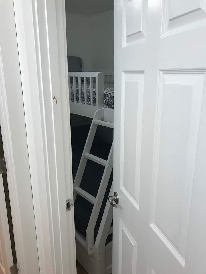 Door closes to the little bunk room.  