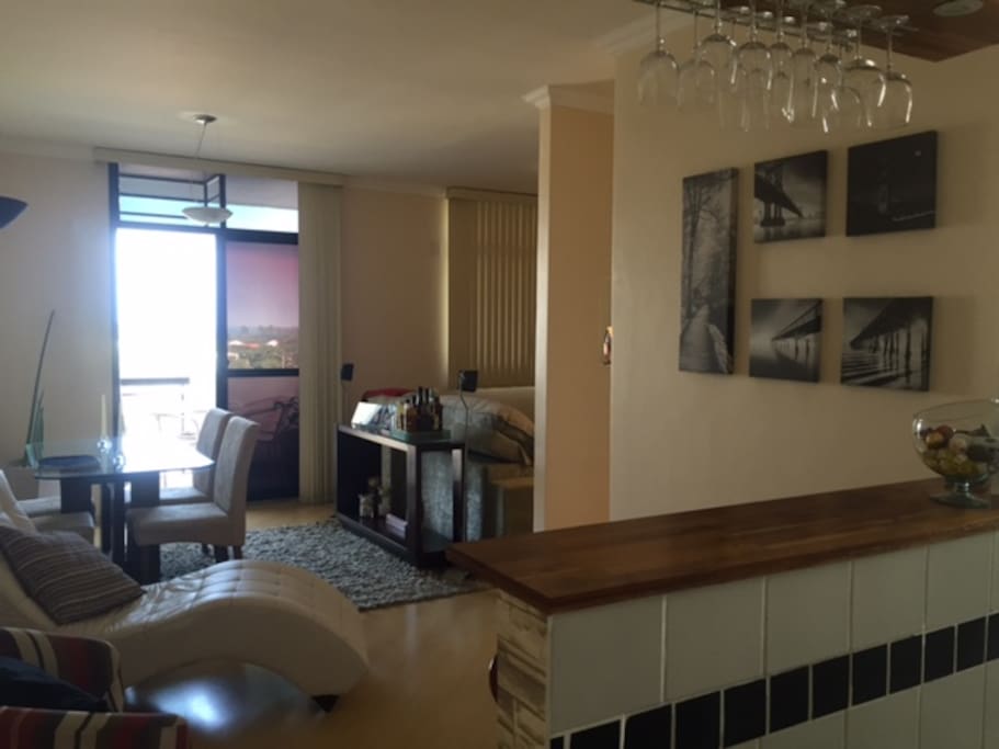 Living room with a balcony