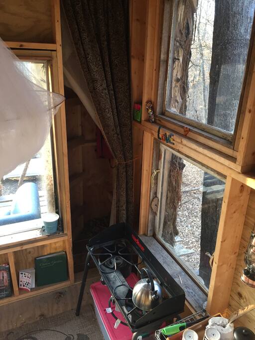 Propane camp stove.