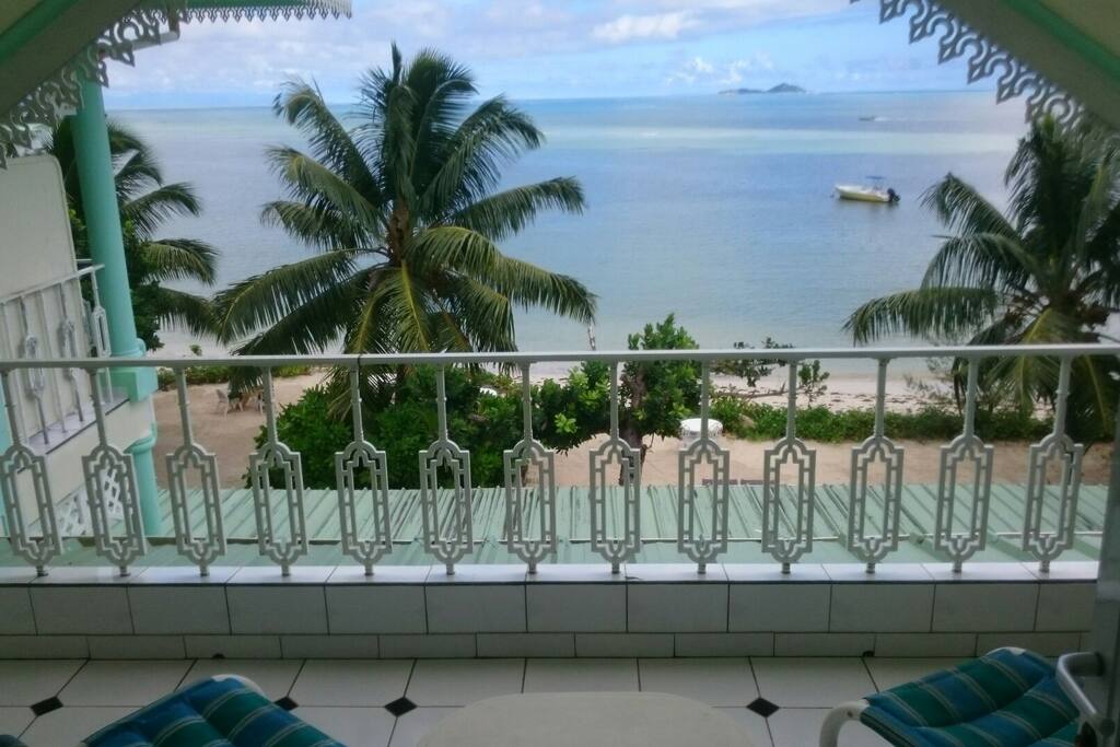 Beautiful ocean views from open balcony.