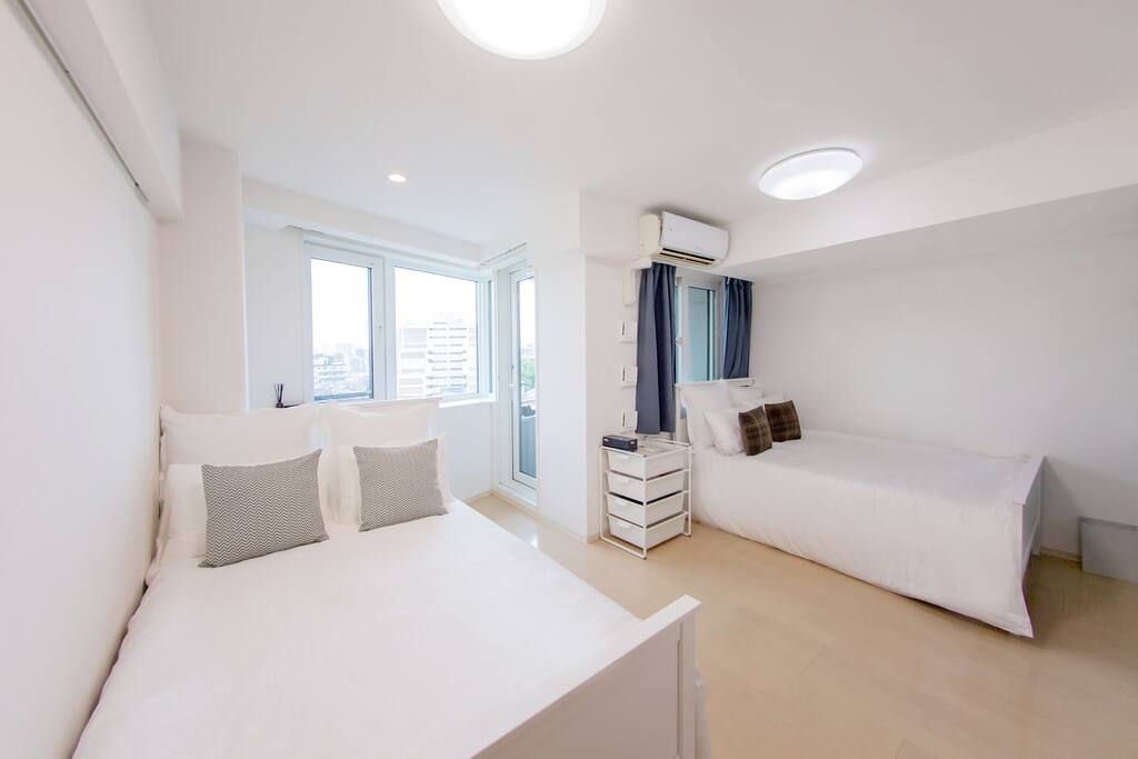 The bright and airy bedroom