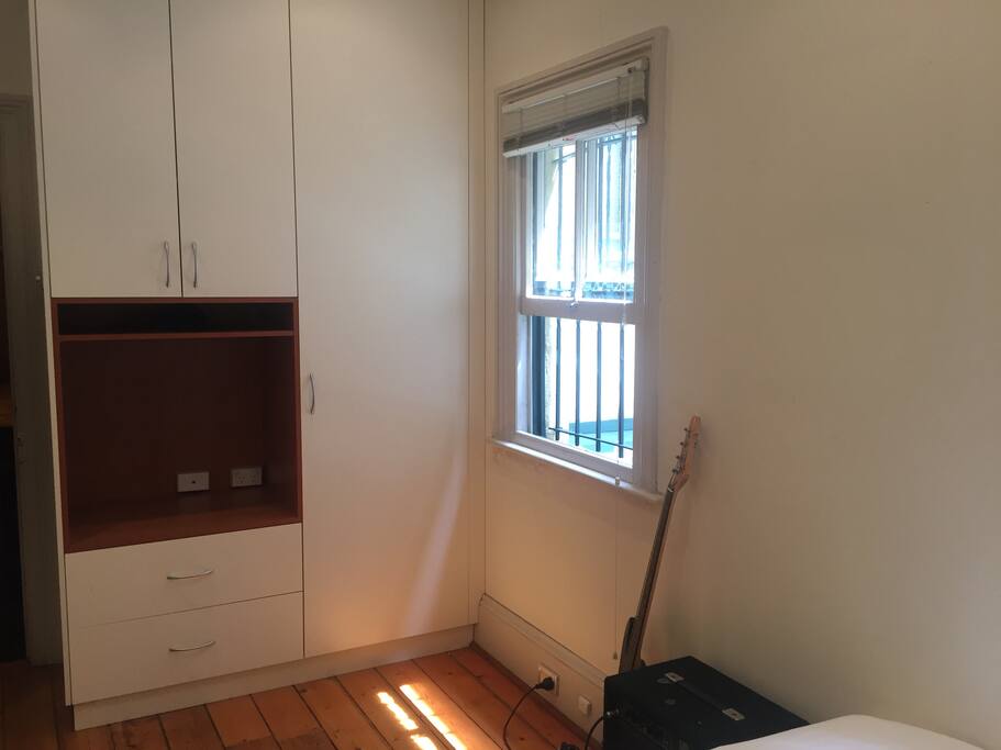 Double bedroom with queen bed and built in wardrobe