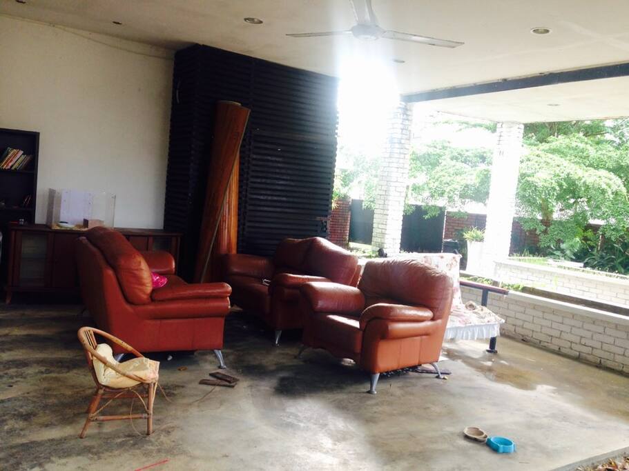 Rest area with cozy sofa