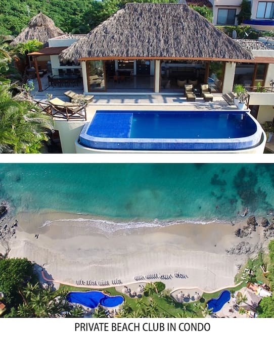 Private beach club in condo