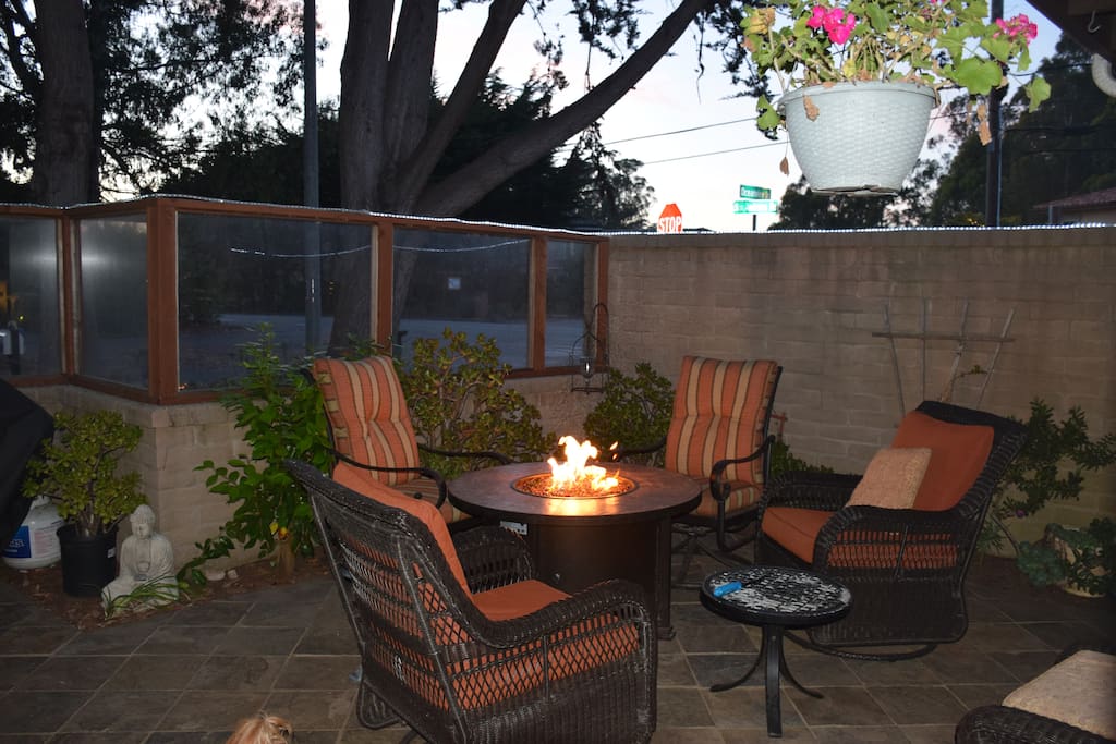 front patio with fire pit