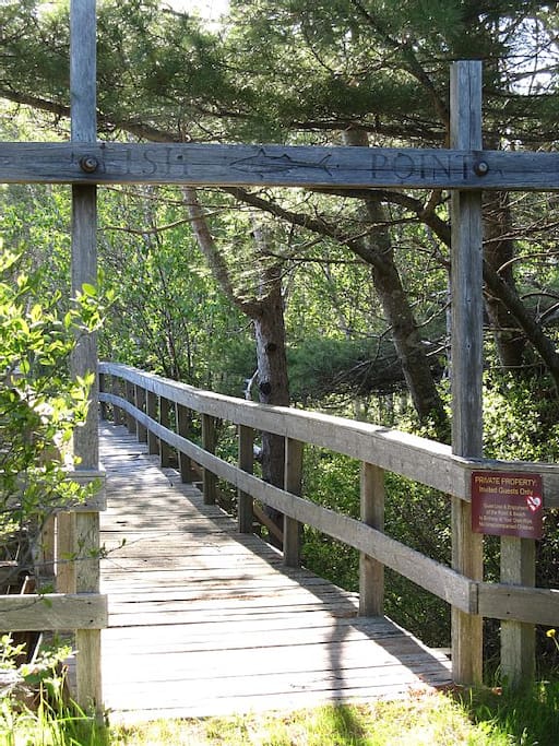 Footbridge to the Point, entered from the field behind the house.