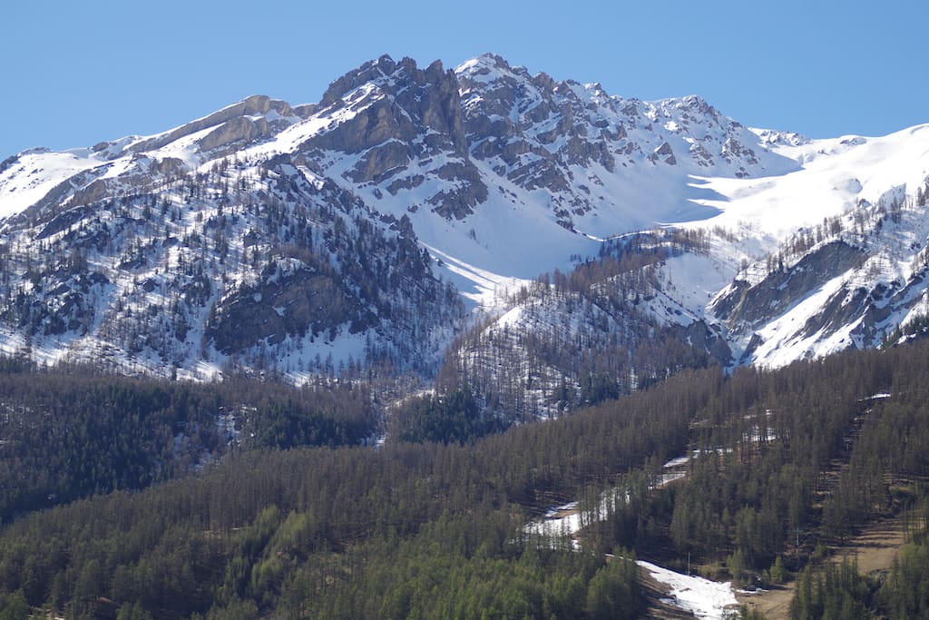 Balcony view skiing area