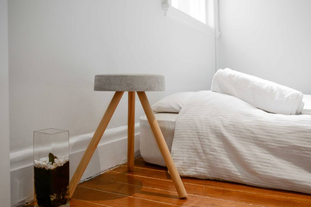 Your bedroom is light and bright with a comfortable queen size bed.