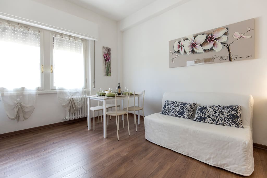 the living and dining space