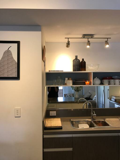 Clean, near new kitchen.