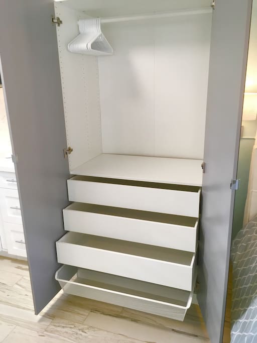 Large closet w/ storage so you can fully download and enjoy your stay!
