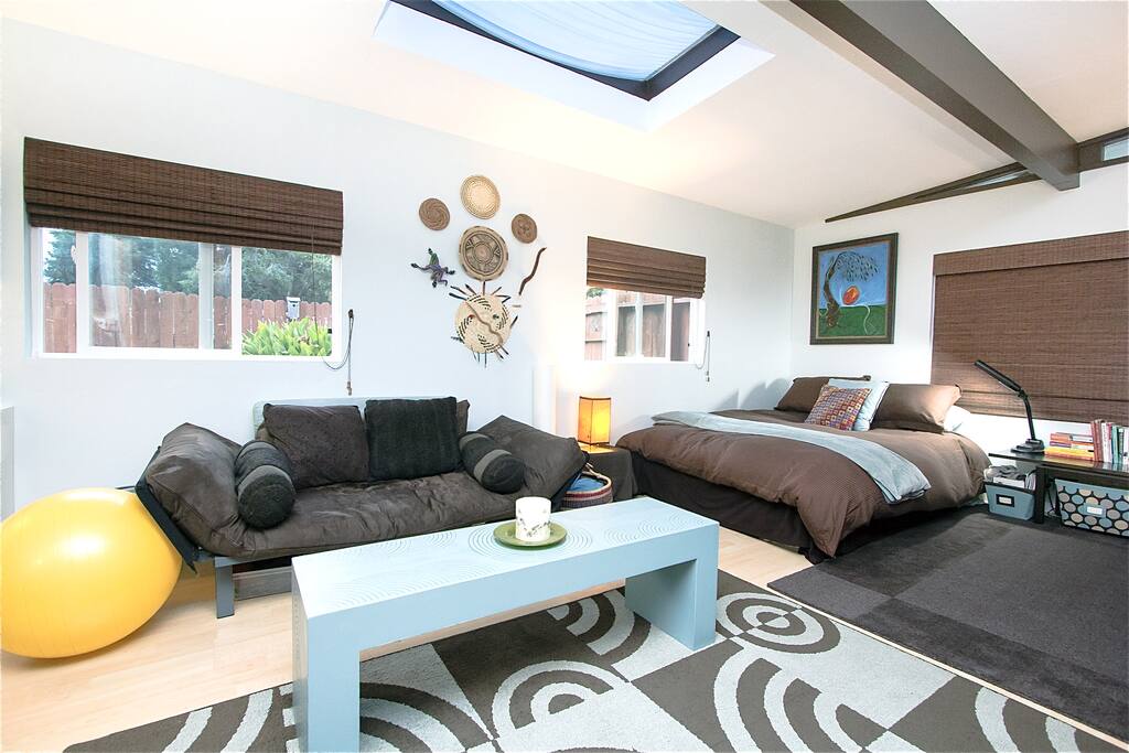 Master BedRoom with queen bed, organic cotton mattress.