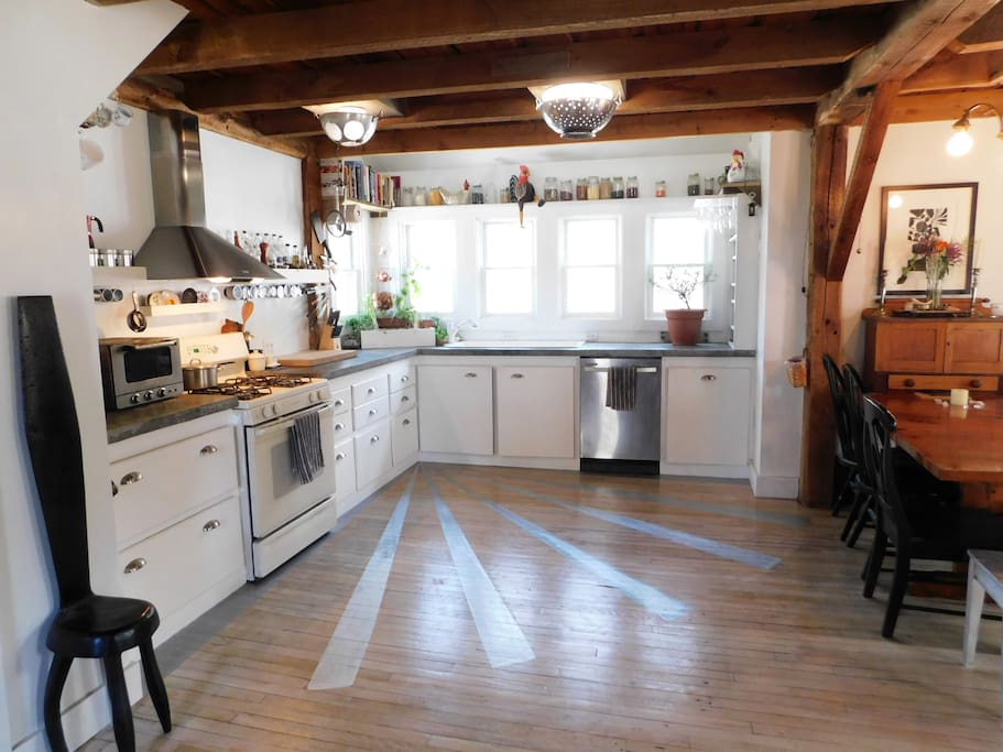 Open kitchen to dining room.